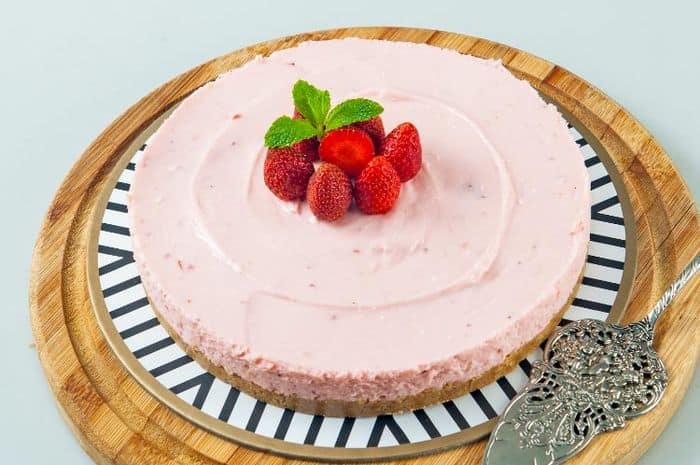 resepi kek cheese strawberry